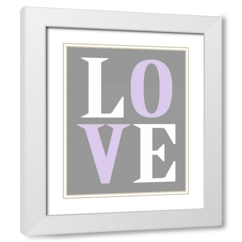 Elephant Love White Modern Wood Framed Art Print with Double Matting by Robinson, Tamara