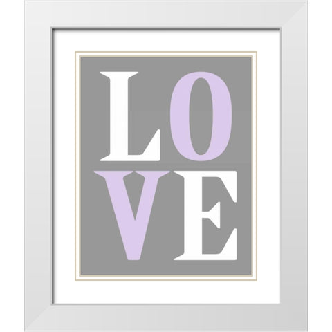 Elephant Love White Modern Wood Framed Art Print with Double Matting by Robinson, Tamara