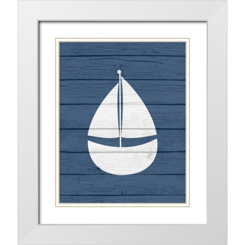 Nautical Sailboat White Modern Wood Framed Art Print with Double Matting by Robinson, Tamara