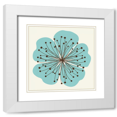 Flower Outline 2D White Modern Wood Framed Art Print with Double Matting by Robinson, Tamara