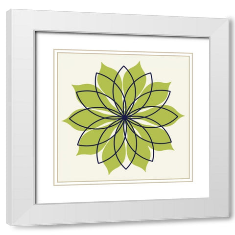 Flower Outline 3F White Modern Wood Framed Art Print with Double Matting by Robinson, Tamara