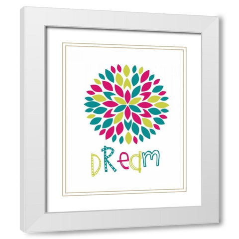 Dream Flower Burst White Modern Wood Framed Art Print with Double Matting by Robinson, Tamara