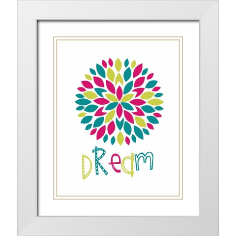 Dream Flower Burst White Modern Wood Framed Art Print with Double Matting by Robinson, Tamara