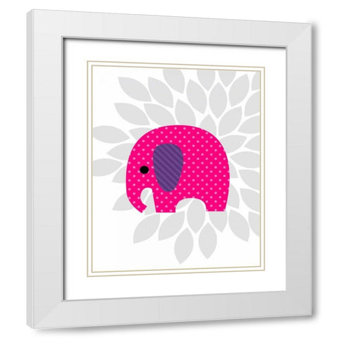 Elephant flower II White Modern Wood Framed Art Print with Double Matting by Robinson, Tamara