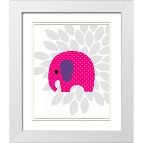 Elephant flower II White Modern Wood Framed Art Print with Double Matting by Robinson, Tamara