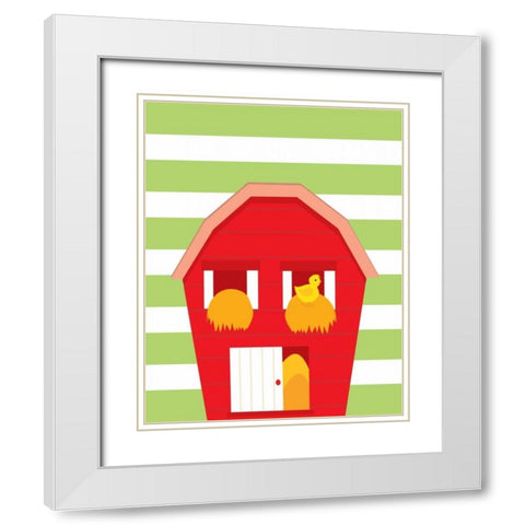 Barn Stripe White Modern Wood Framed Art Print with Double Matting by Robinson, Tamara