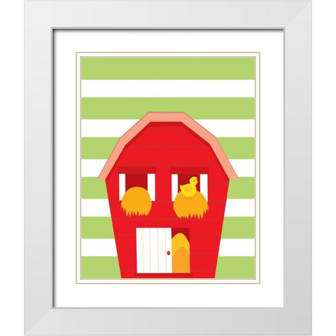 Barn Stripe White Modern Wood Framed Art Print with Double Matting by Robinson, Tamara