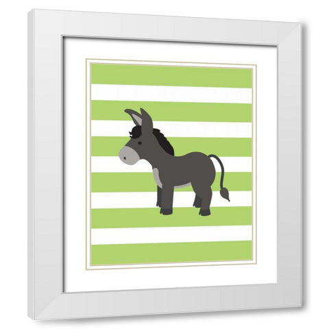 Donkey Stripe White Modern Wood Framed Art Print with Double Matting by Robinson, Tamara