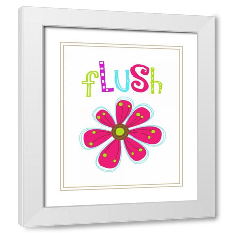 Flush Flower White Modern Wood Framed Art Print with Double Matting by Robinson, Tamara