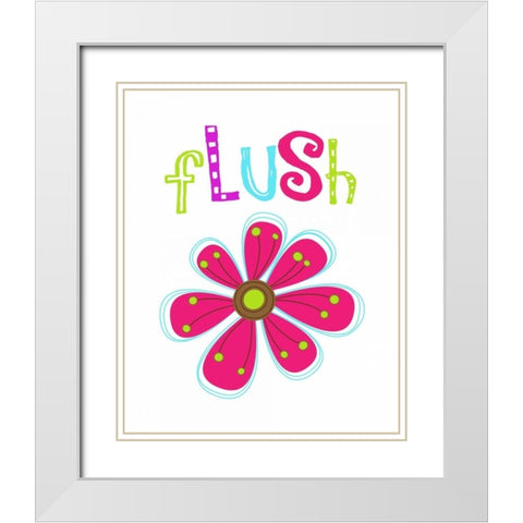 Flush Flower White Modern Wood Framed Art Print with Double Matting by Robinson, Tamara