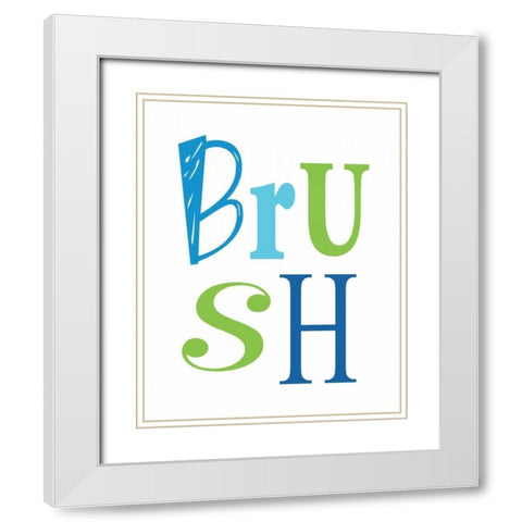 Nautical Brush White Modern Wood Framed Art Print with Double Matting by Robinson, Tamara