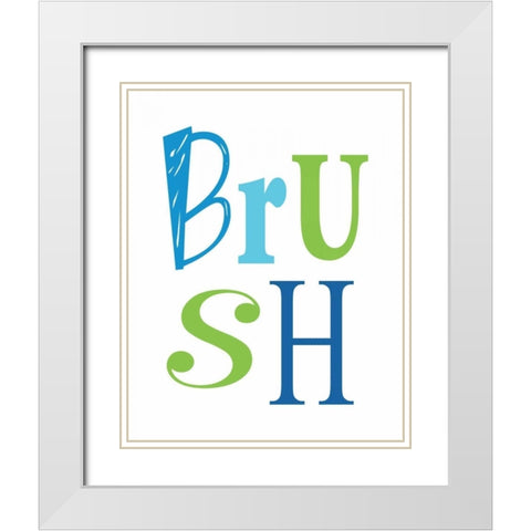 Nautical Brush White Modern Wood Framed Art Print with Double Matting by Robinson, Tamara