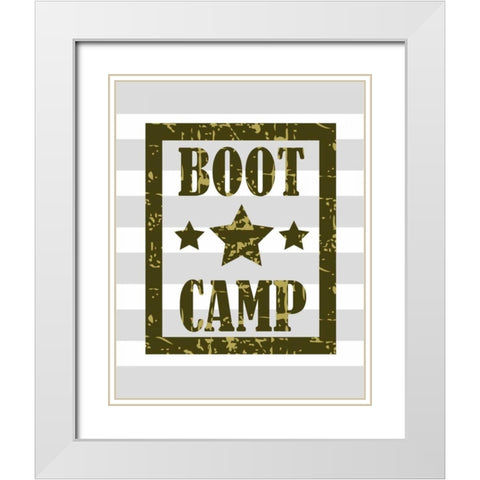 Boot Camp White Modern Wood Framed Art Print with Double Matting by Robinson, Tamara