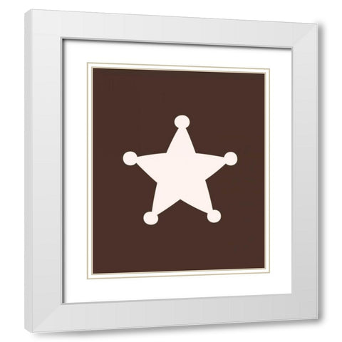 Cowgirl Sheriff White Modern Wood Framed Art Print with Double Matting by Robinson, Tamara