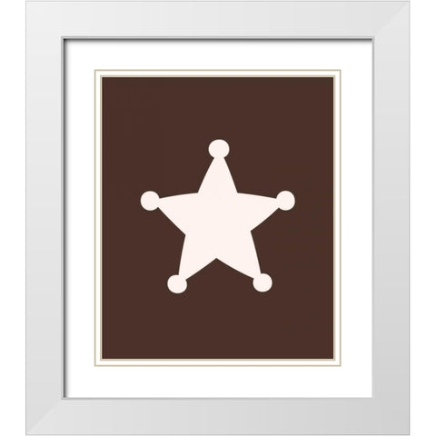 Cowgirl Sheriff White Modern Wood Framed Art Print with Double Matting by Robinson, Tamara