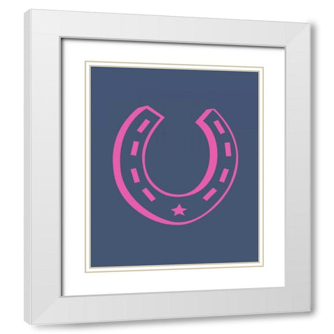 Cowgirl Horseshoe White Modern Wood Framed Art Print with Double Matting by Robinson, Tamara