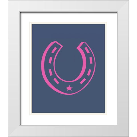 Cowgirl Horseshoe White Modern Wood Framed Art Print with Double Matting by Robinson, Tamara