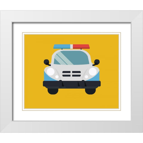 Car II White Modern Wood Framed Art Print with Double Matting by Robinson, Tamara