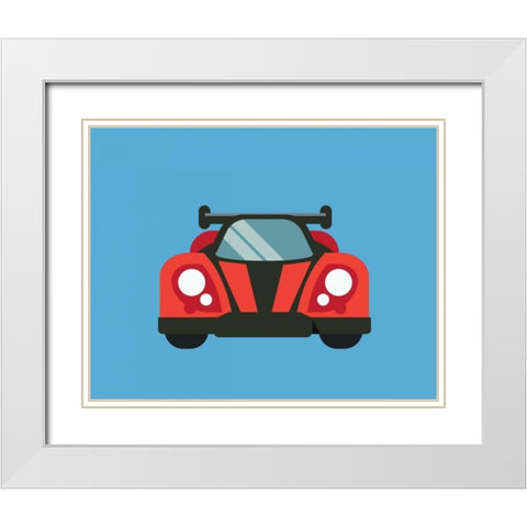 Car IV White Modern Wood Framed Art Print with Double Matting by Robinson, Tamara