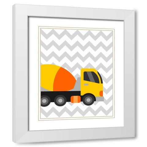 Construction Chevron III White Modern Wood Framed Art Print with Double Matting by Robinson, Tamara