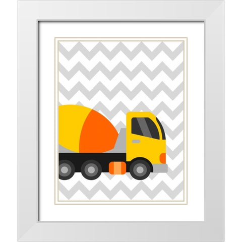 Construction Chevron III White Modern Wood Framed Art Print with Double Matting by Robinson, Tamara