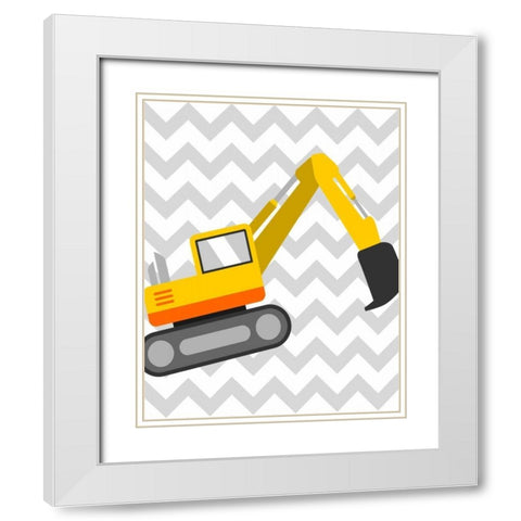 Construction Chevron IV White Modern Wood Framed Art Print with Double Matting by Robinson, Tamara