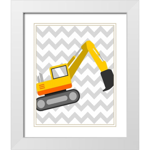 Construction Chevron IV White Modern Wood Framed Art Print with Double Matting by Robinson, Tamara
