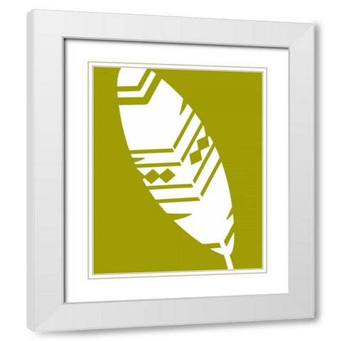 Feather I White Modern Wood Framed Art Print with Double Matting by Robinson, Tamara