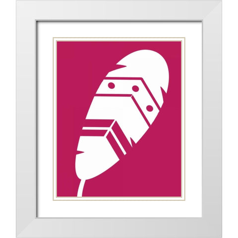 Feather II White Modern Wood Framed Art Print with Double Matting by Robinson, Tamara