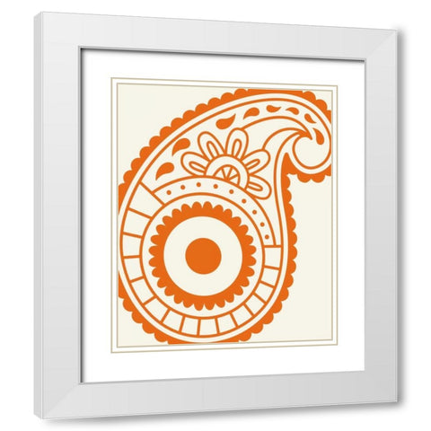Paisley Feather VI White Modern Wood Framed Art Print with Double Matting by Robinson, Tamara