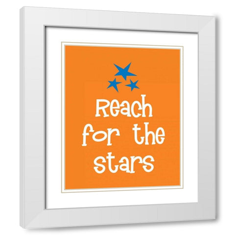 Reach for the Stars White Modern Wood Framed Art Print with Double Matting by Robinson, Tamara