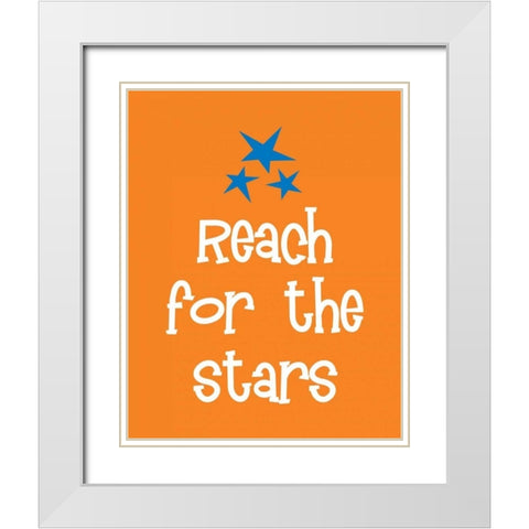 Reach for the Stars White Modern Wood Framed Art Print with Double Matting by Robinson, Tamara