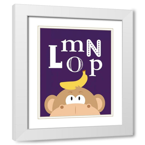 LMNOP Animals White Modern Wood Framed Art Print with Double Matting by Robinson, Tamara