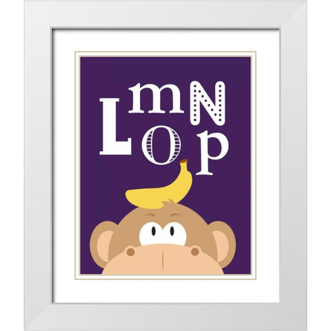 LMNOP Animals White Modern Wood Framed Art Print with Double Matting by Robinson, Tamara