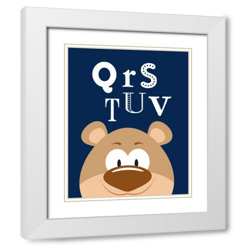 QRSTUV Animals White Modern Wood Framed Art Print with Double Matting by Robinson, Tamara