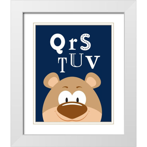 QRSTUV Animals White Modern Wood Framed Art Print with Double Matting by Robinson, Tamara