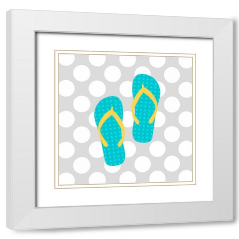 Beach Bathroom II White Modern Wood Framed Art Print with Double Matting by Robinson, Tamara