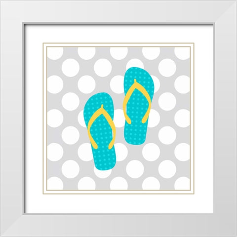 Beach Bathroom II White Modern Wood Framed Art Print with Double Matting by Robinson, Tamara
