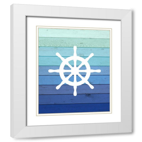 Wheel Ombre Wood White Modern Wood Framed Art Print with Double Matting by Robinson, Tamara