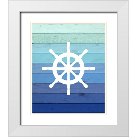 Wheel Ombre Wood White Modern Wood Framed Art Print with Double Matting by Robinson, Tamara