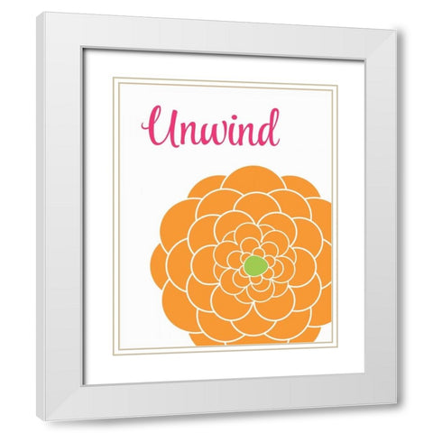 Colorful Unwind White Modern Wood Framed Art Print with Double Matting by Robinson, Tamara