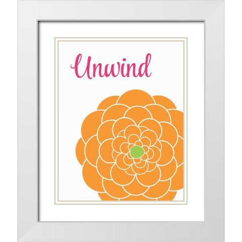 Colorful Unwind White Modern Wood Framed Art Print with Double Matting by Robinson, Tamara