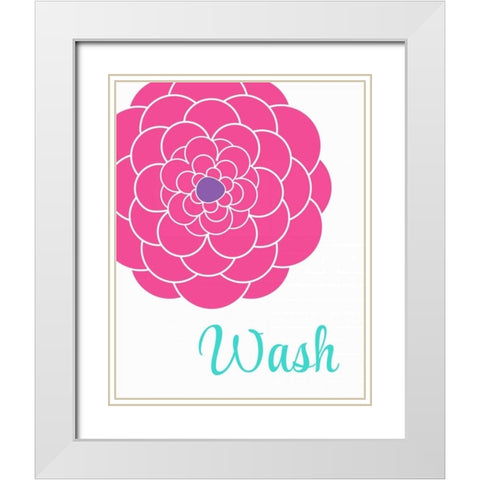 Wash Flower White Modern Wood Framed Art Print with Double Matting by Robinson, Tamara