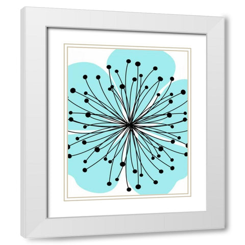 Girl Flower Burst II White Modern Wood Framed Art Print with Double Matting by Robinson, Tamara