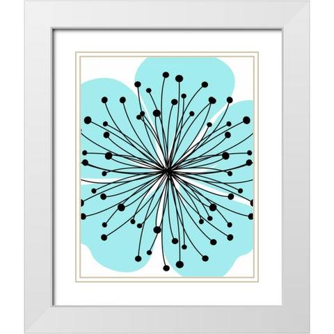 Girl Flower Burst II White Modern Wood Framed Art Print with Double Matting by Robinson, Tamara