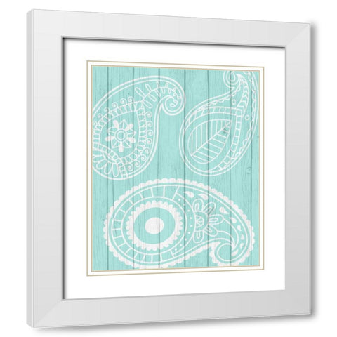 Paisley I White Modern Wood Framed Art Print with Double Matting by Robinson, Tamara