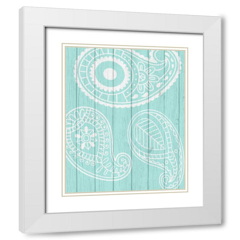 Paisley II White Modern Wood Framed Art Print with Double Matting by Robinson, Tamara
