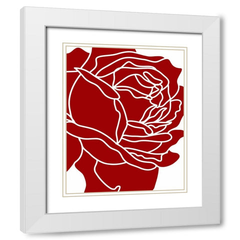 Zoom Flower I White Modern Wood Framed Art Print with Double Matting by Robinson, Tamara