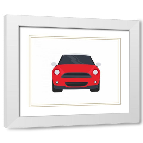 Car II White Modern Wood Framed Art Print with Double Matting by Robinson, Tamara