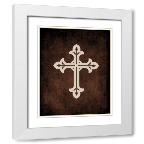 Cross Grunge I White Modern Wood Framed Art Print with Double Matting by Robinson, Tamara